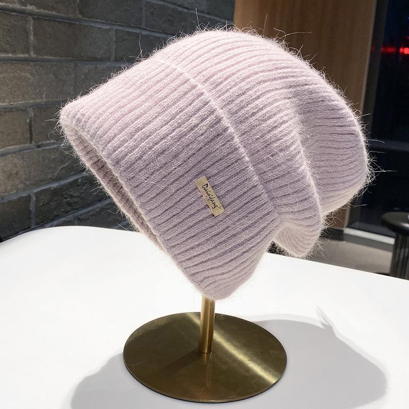 Big Head Circumference Knitted Wool Hat Winter Hat Women's Ear Protection Warm Headgear Fashion Versatile Stacking Hat