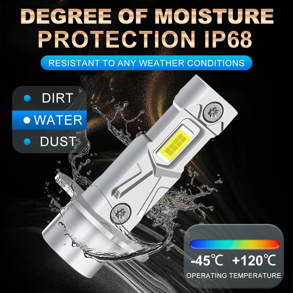 2 ks 18000LM H3 LED žárovky do světlometů Mini H3 LED žárovky do mlhových světel pro auto světlomet Bezventilátorová DRL lampa Automatická světla pro denní svícení 12V 6500K Bílá