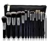 HMU High Quality Low Price Professional Vegan Synthetic Hair Wood Handle Black Vegan Cosmetics Make Up Brushes for Make Up