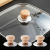 Wooden Lid Cap Kitchen Anti-scald Handle Pot Cover Button Household High-temperature Resistant Single Hole