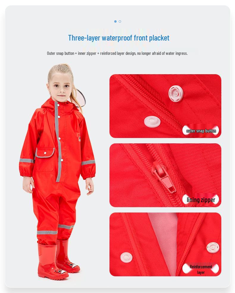Dinosaur Raincoat: Waterproof, Hooded, Reflective Poncho for Kids & Babies (Unisex, Thick)