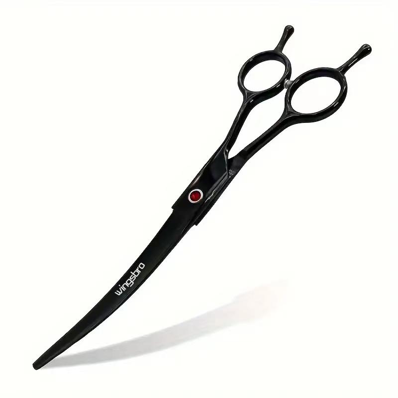 7.5 inches Double-tailed Up Curved Scissors for Pet Grooming, Professional Hair Trimming Shears