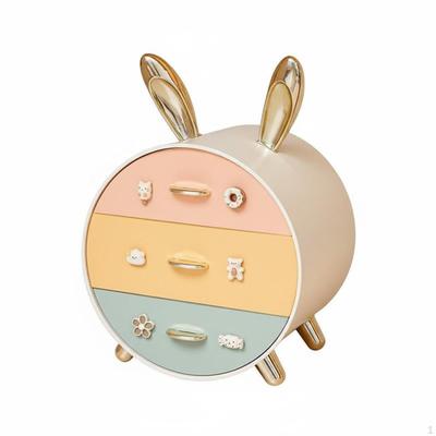 Bunny Storage Box Cute Handle Design Hare Ear Desk Cabinet Large Capacity Drawer Organizer for