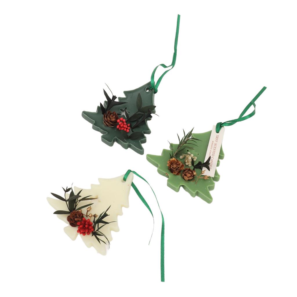 3PCS Scented Wax Sachet Hanging Christmas Tree Shaped Long Lasting Floral Aromatherapy Wax Tablet for Wardrobe Closet Bedroom
