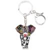 WEVENI Enamel Alloy Elephant Keychain Jungle Animal Key Ring Jewelry for Women Girls Bag Car Wallet US Size: 47mm X 40mm Color: Black