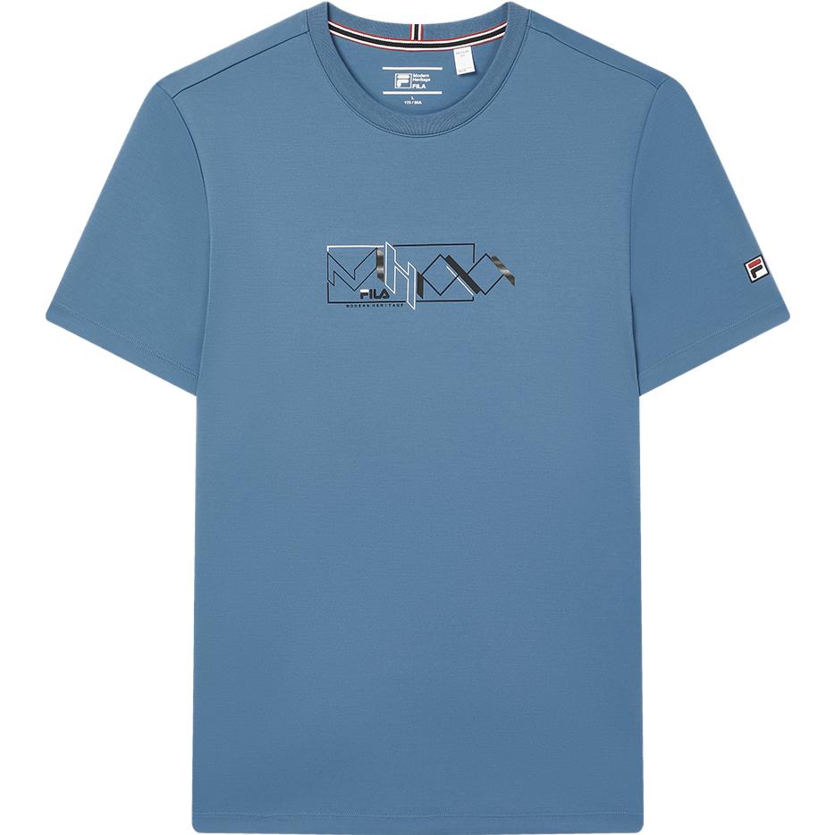 

FILA 2023 Autumn New Basic Simple Casual Sun Protection Cool Feeling Short Sleeve Knit T-Shirt Men Tops Planet-Blue F11M341101F-BU XL