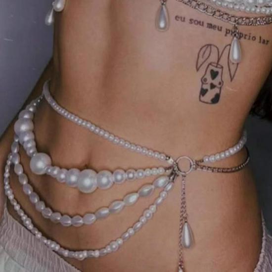 

Q5119Y Европейский/Американский Сексуальный Металлический Топ-Холтер на Цепочках с Жемчугом и Цепочкой для Тела и Талии One Size