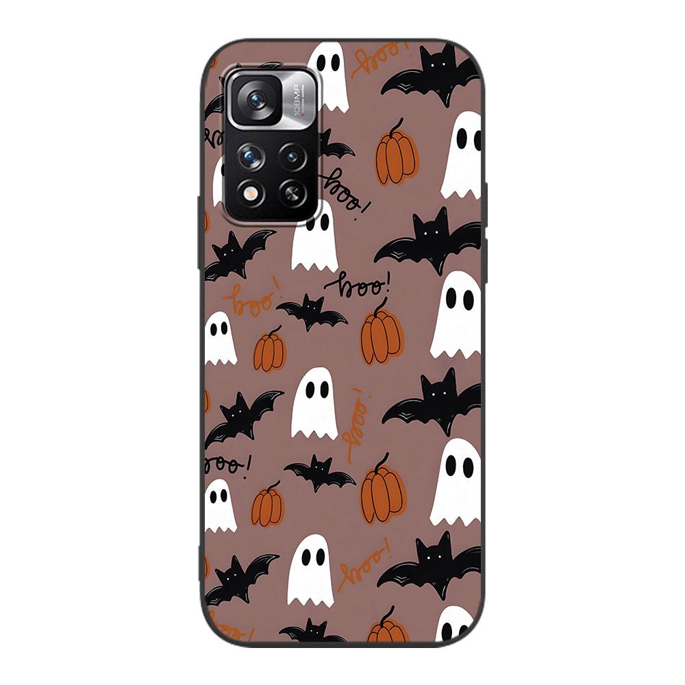 Hallowmas Cute Case for Xiaomi Redmi Note 11 10S 8T 10 12 Pro Plus 11T 8 9 11E 11S 5 Pro 9S 7 Soft TPU Black Phone Cover