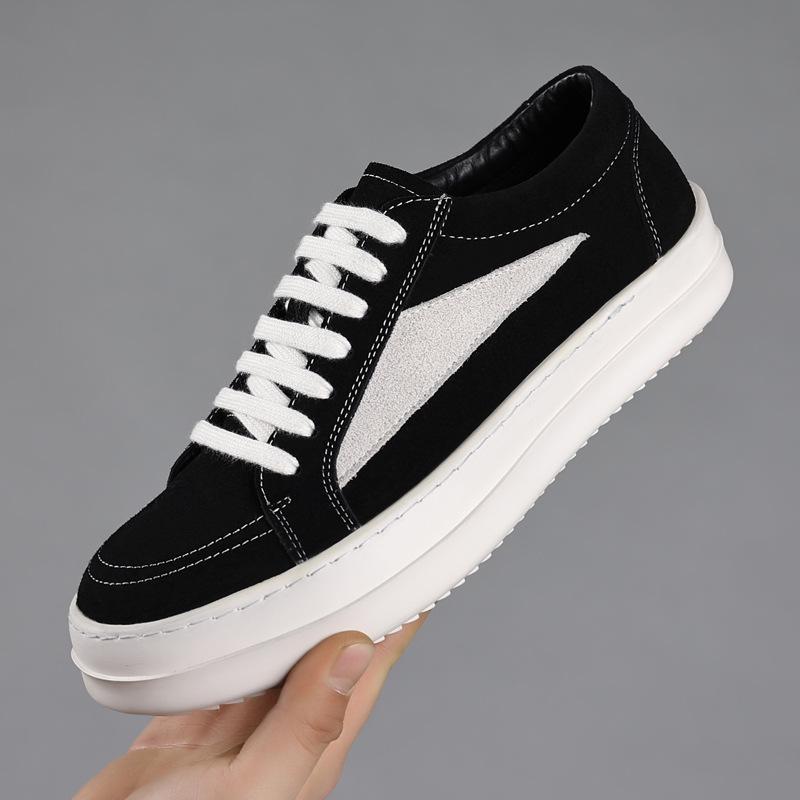 

RO small triangle casual niche men s shoes leather platform casual board shoes American low-top men s shoes 44 standard shoe sizes