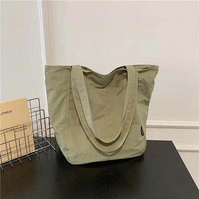 Borsa a tracolla da donna in tela, grande capacità, versatile, alla moda e per il tempo libero, con tracolla concisa in filo da cucito.