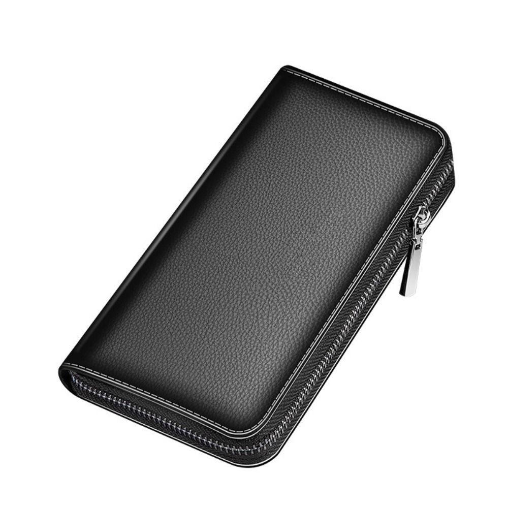 New Men's Wallet Short Frosted Leather Wallet Retro Zipper Vertical Wallet Luxury Multi-Card Wallet Phone Bag Coin Purse