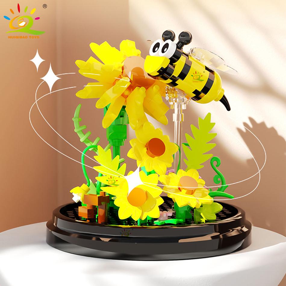 Moc Insect Flower Model Building Block Butterfly Plant Decoration City Construction Toy Kids Adult DIY Romantic Gift
