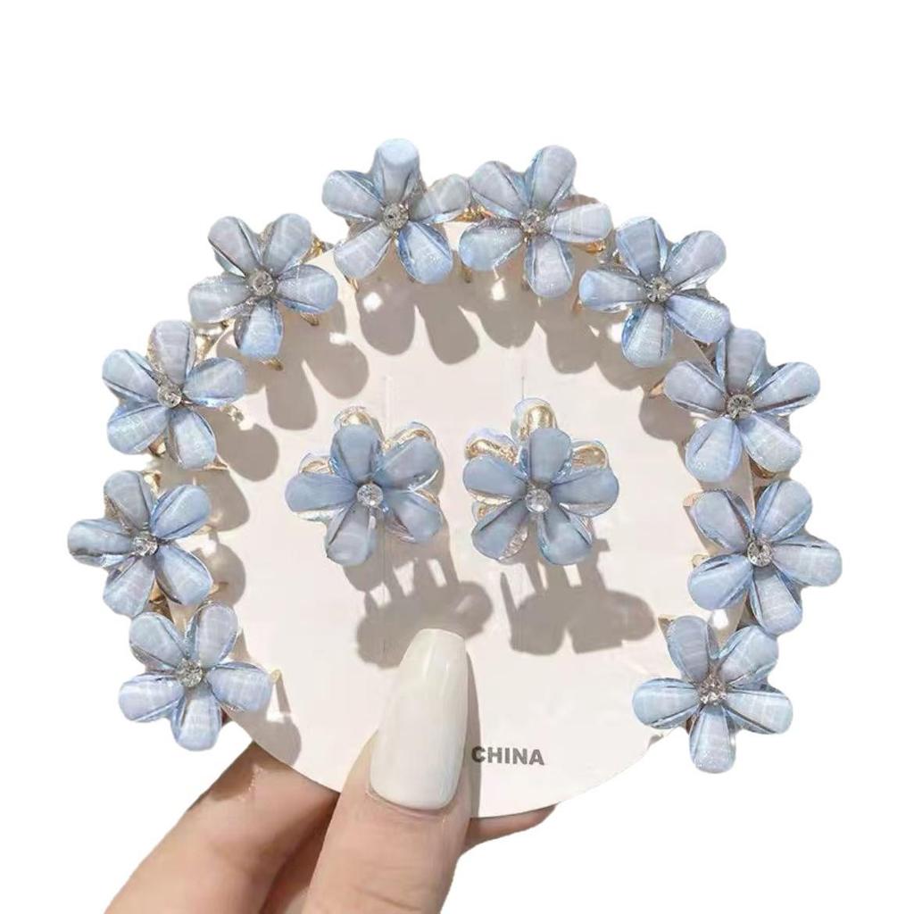 Alloy Flower Mini Hair Clips for Kids - 2024 Korean Style Children's Hair Accessories.