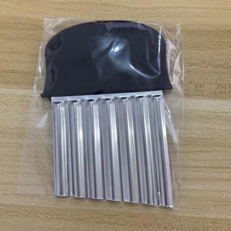 Stainless Steel Wavy Potato & Vegetable Slicer - Corrugated French Fry Cutter Knife No handle potato slicer (OPP bag packaging)