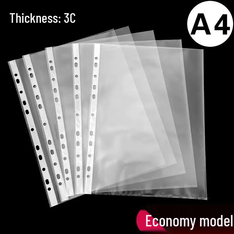 11-Hole A4 Transparent Plastic File Bag - Waterproof Document Sleeve Default Model