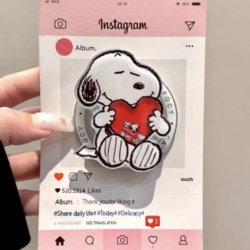 Snoopy Heart Magsafe Magnetic Phone Holder - Retractable & Foldable with Strong Magnet