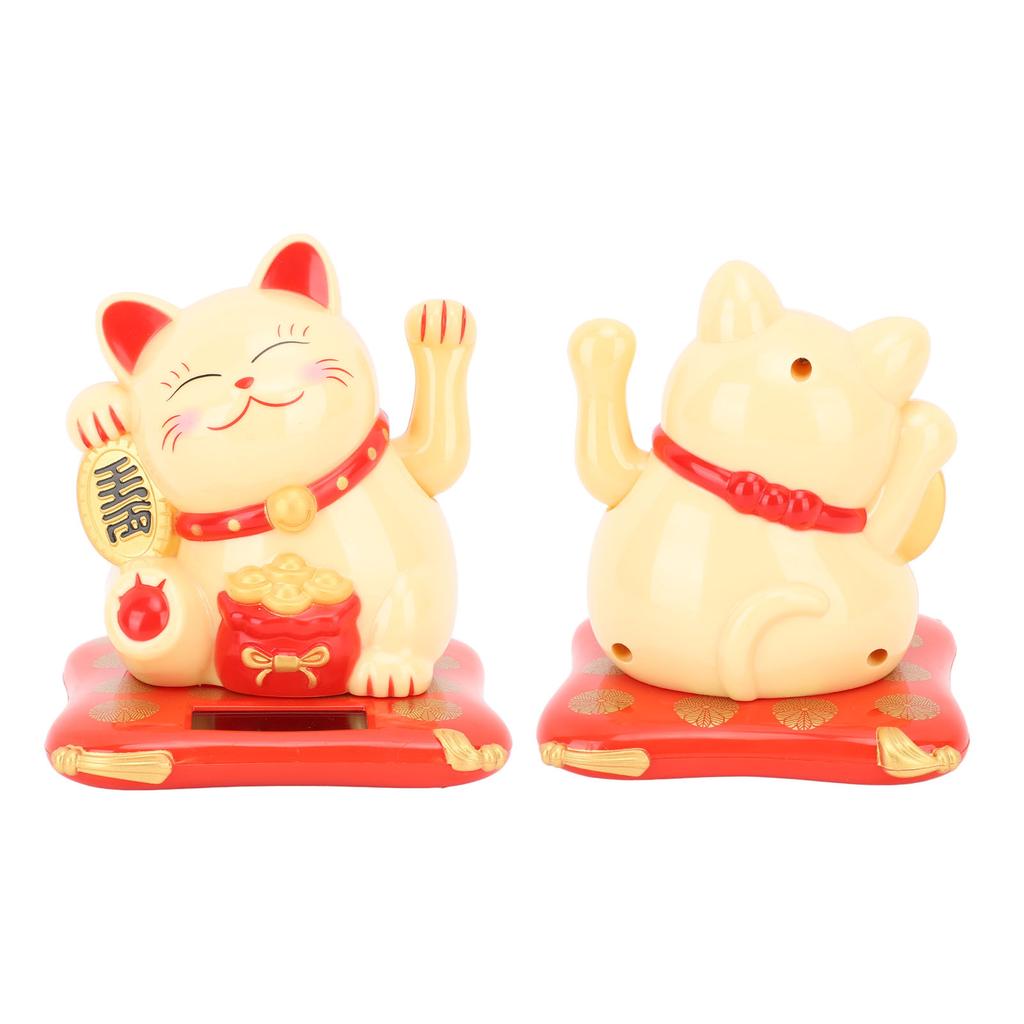 3.5in Fortune Cat Solar Powered Waving Cat Display Decoration for Desktop Home Entrance Car
