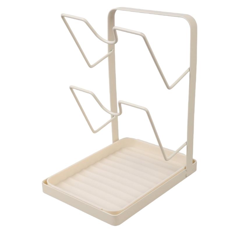 Double Deck Kitchen Organizers for Pot Covers and Cutting Boards with Suction Base for Easy Setups and Space Saving