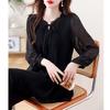 2026 Spring and Autumn New Large Size Tummy-Covering Slimming Top with Stylish Design, Chiffon Long-Sleeve Women's Top