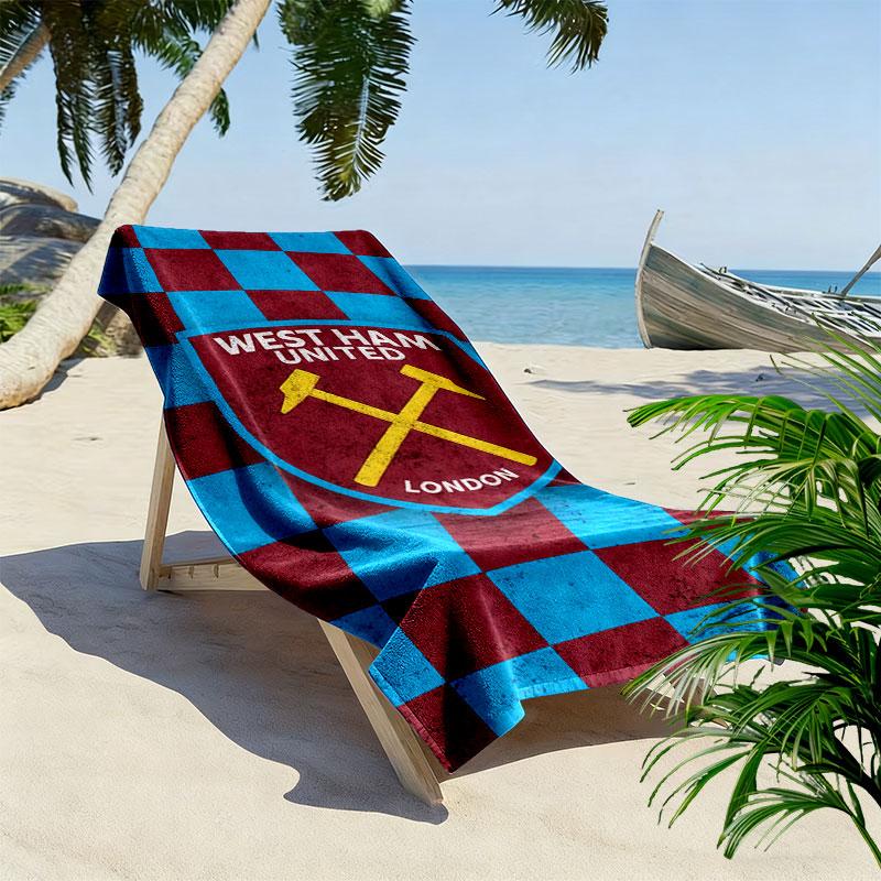 WHUFC Logo Aufdruck Strandtuch, Großes Weiches Schnelltrocknendes Handtuch für Strand Camping Schwimmen