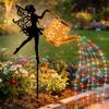 1Pcs Solar Watering Can Lights Outdoor Waterfall Garden String Fairy Lights Solar Kettle Projection Light Weather Resistant