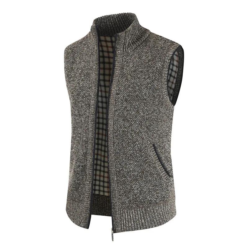 Autumn and Winter Men's Coat Warm Outer Wear Vest Casual Sleeveless Jacket Thermal Stand Collar Waistcoat