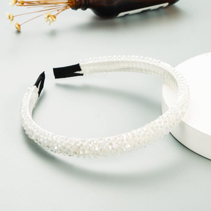 

Женская плетеная повязка для волос с рыбьей нитью и кристаллами Advanced Sense, повязка на голову для мытья лица OneSize белый