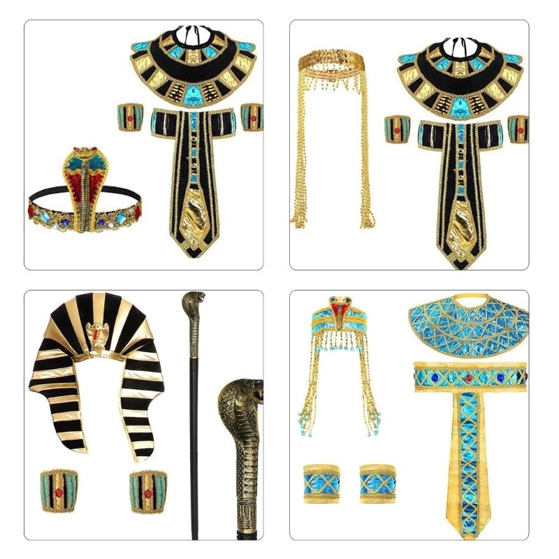 Snake Headpiece Egyptian Belt Egyptian Collar Wristbands for Women Man Halloween