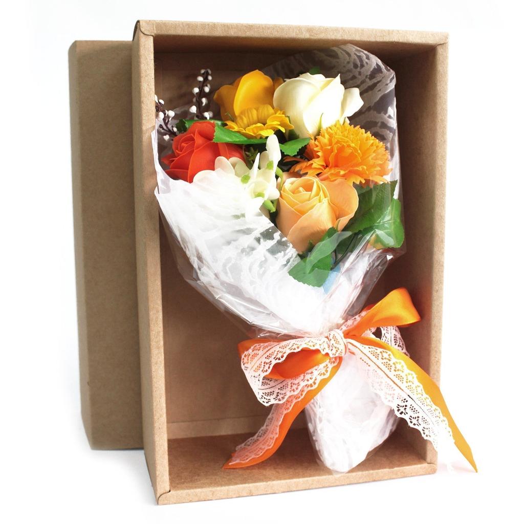 Soap Flower Bouquet Gift Box, Orange