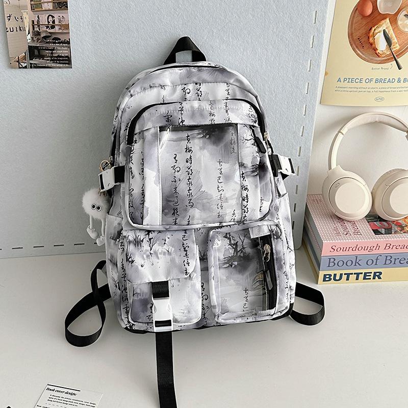 Junior High School Student Anti-theft Student Schoolbag Transparent Multi-pocket Large-capacity Waterproof and Wear-resistant Niche Light Luxury Ba