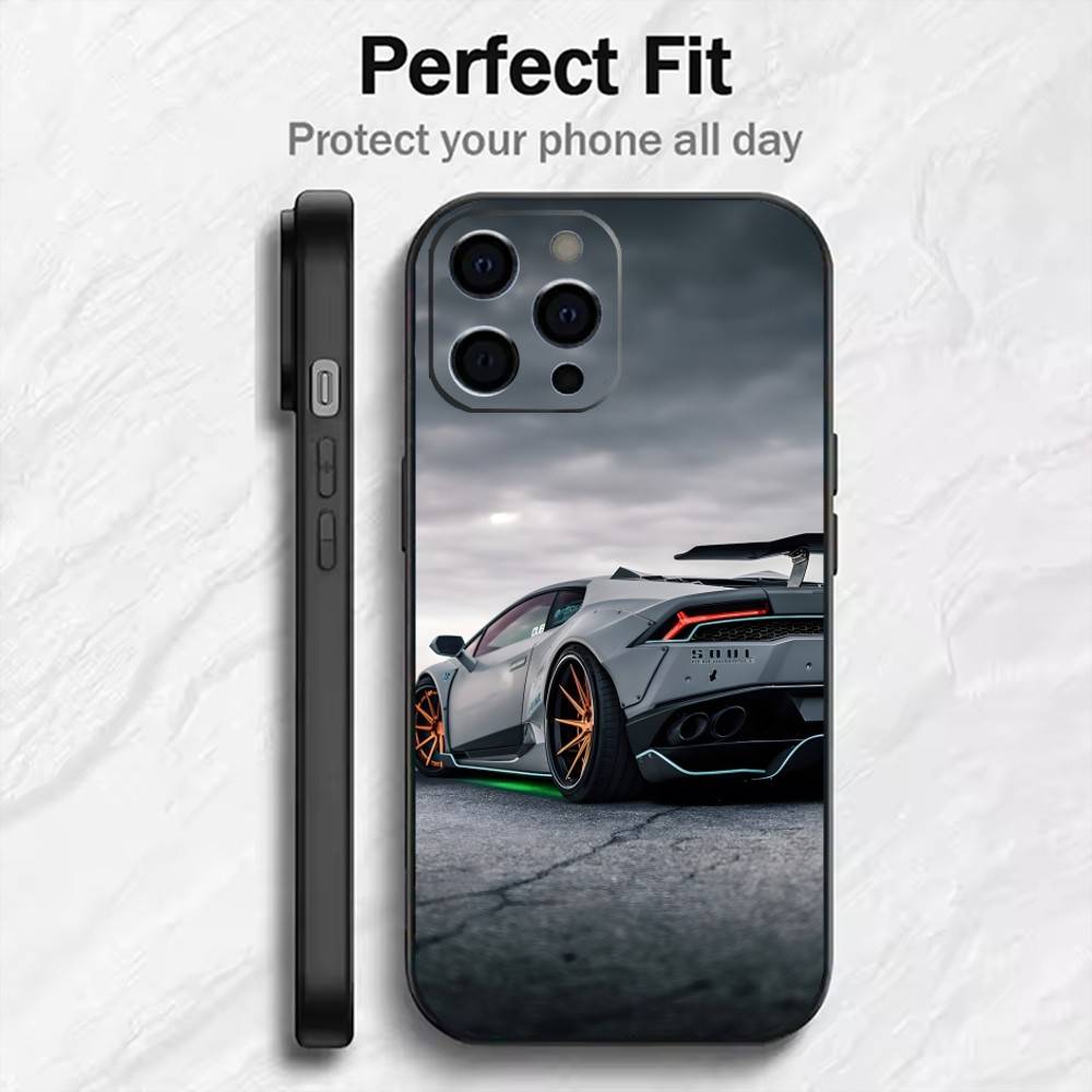 

Чехол для телефона Huracan STO Lambor-Cars для iPhone 17, 16, 15, 14, 13, 12 Plus, Max, Мягкий силиконовый, Черный iPhone16pro