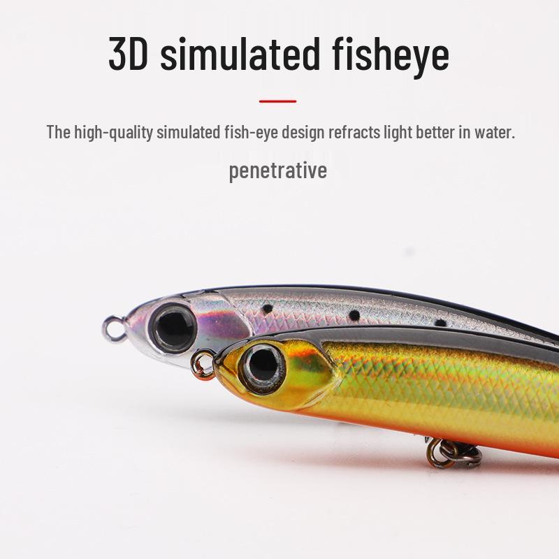 Whitebait Sinking Pencil Trembling Micro Lure for Long Casting, Artificial Bait for Culter, Perch, Mandarin Fish.
