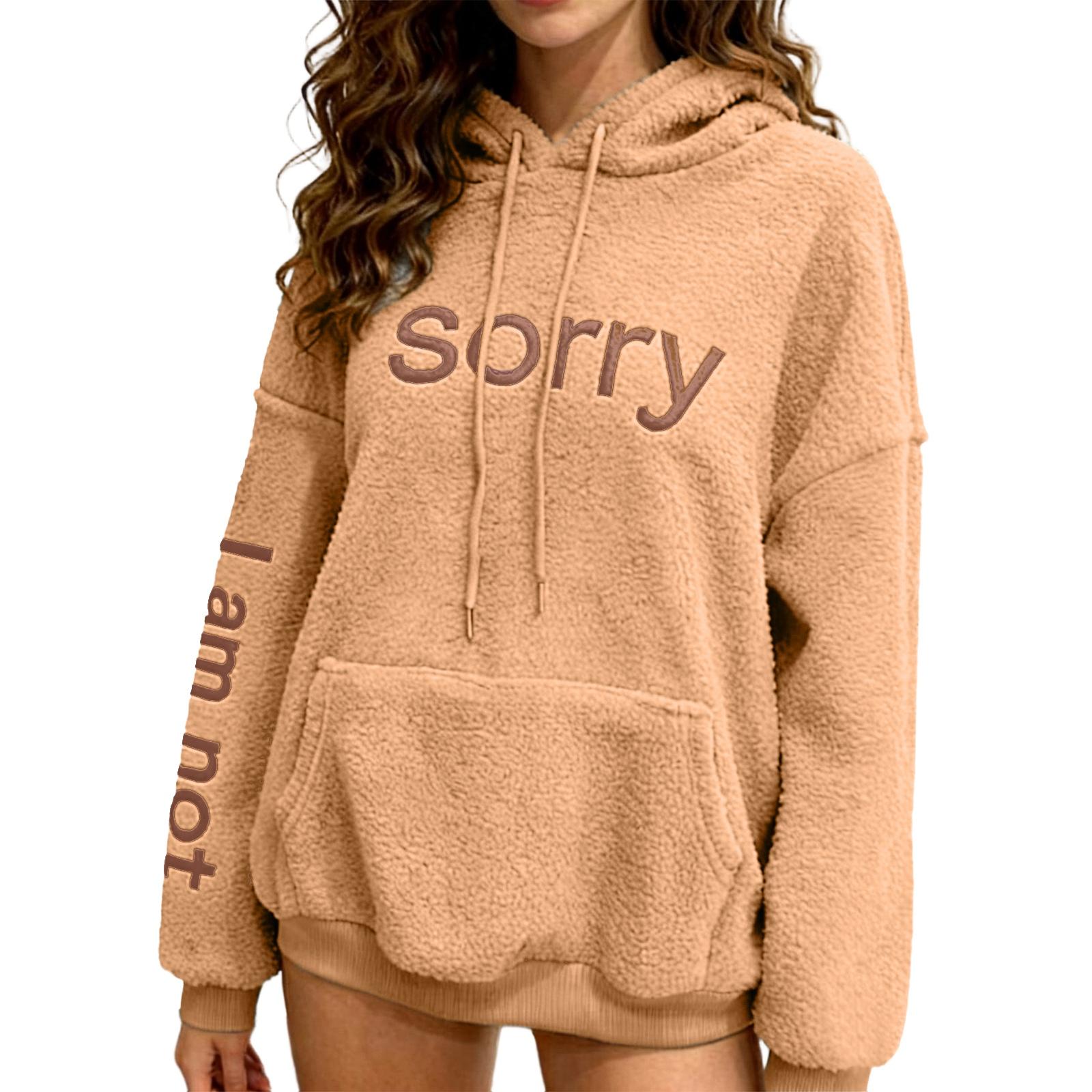 Женская модная повседневная толстовка с капюшоном и длинными рукавами с мехом XL шафрановый