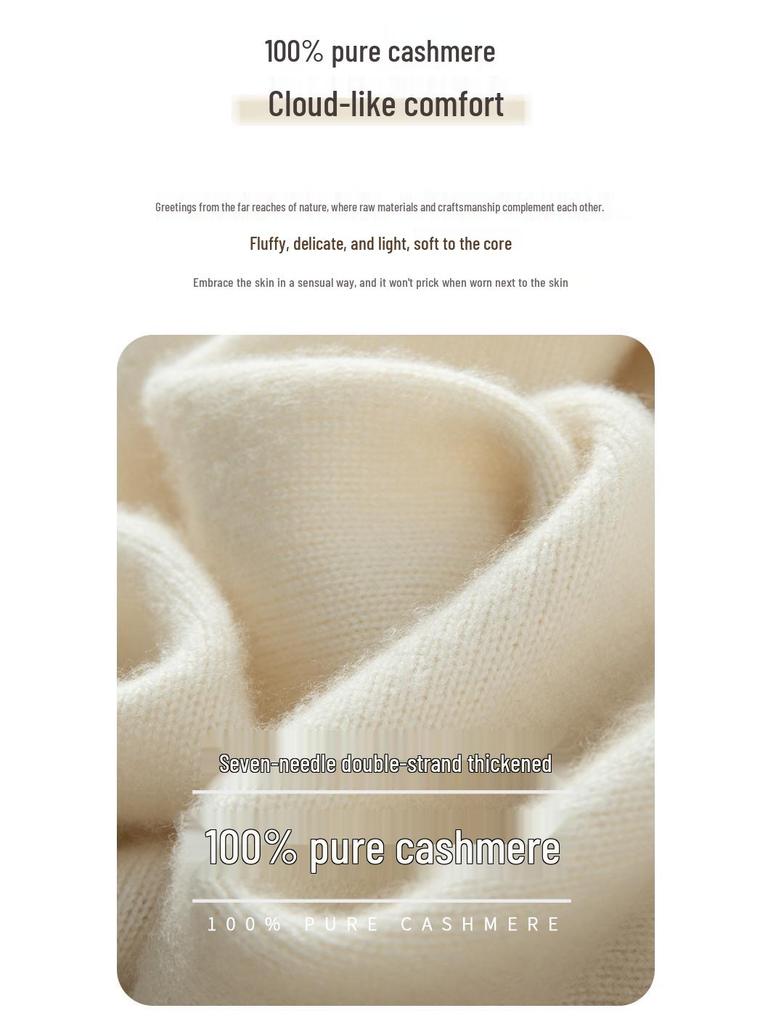 2024 Autumn/Winter Women's Thick Cashmere V-neck Cardigan Sweater, Loose Fit, Knitted Drop-shoulder Top