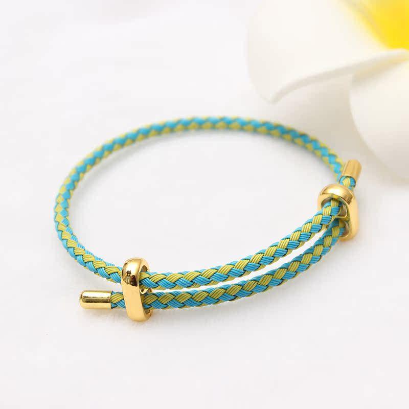 

Браслет из стального троса с нанизанными бусинами, открытый, с регулируемой длиной, DIY, ремешок для ношения, подходящие бусины-трансферы, как по маслу, из бисера, водонепроницаемый Yellow-green one