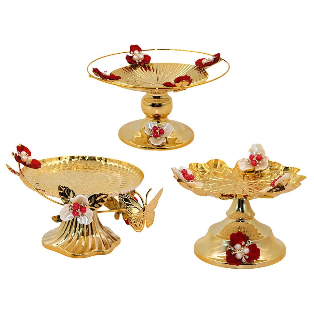 Pedestal Fruit Bowl Multiuse Retro Food Storage Dish Dessert Display Plate for Household Table Living Room Dinning Room Office