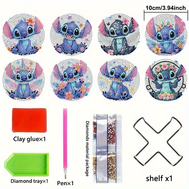 8-teilige/Sets Haustier mit großen Ohren Diamantmalerei Untersetzer DIY Diamantkunst Untersetzer 5D Vollbohrung Diamantuntersetzer Acryl Rund Tasse