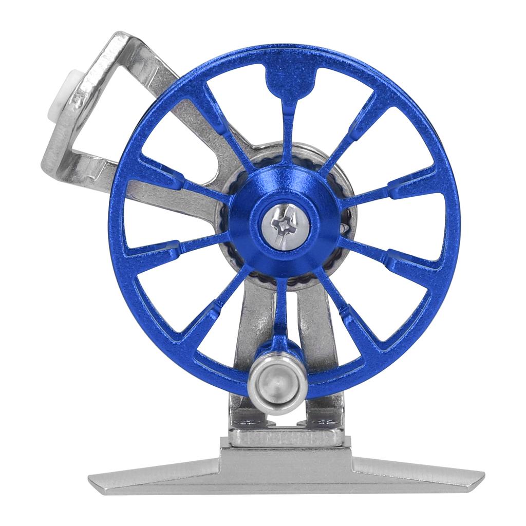 Portable Ice Fishing Wheel Aluminum Alloy Right Handed Fly Fishing Reel Labor‑Saving(Gold )