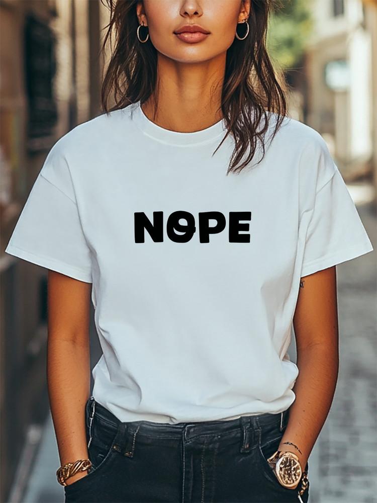 Nope Graphic Print Unisex Women Men T-Shirt Trendy Tee Casual Tee Unisex T-Shirt S