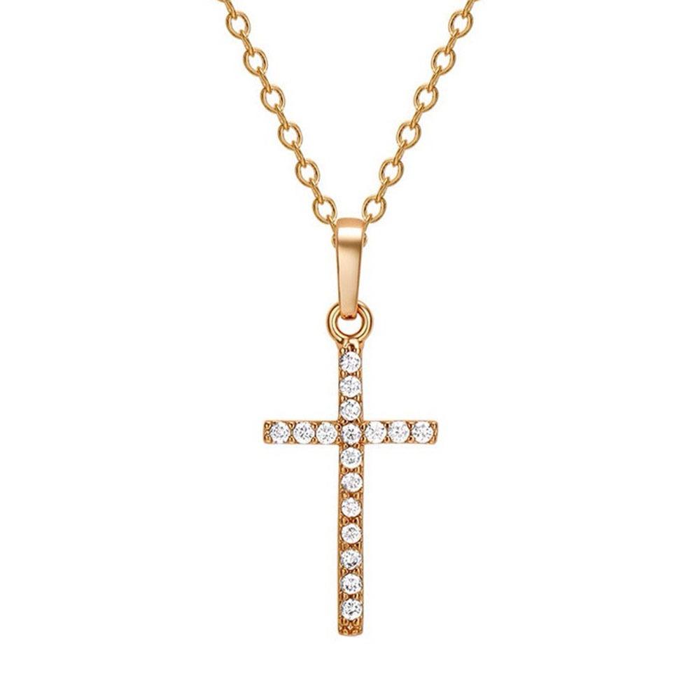 Punk Cross Cross Necklace Zircon Clavicle Chain New Pendants  for Women Men