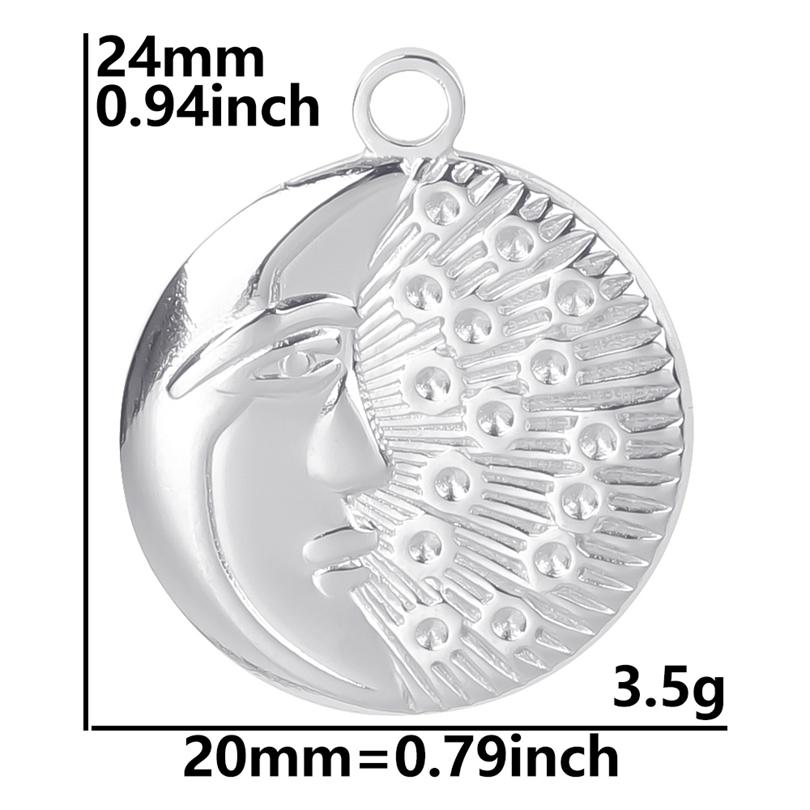 Fashion Moon Charm Pendant Metal 304 Stainless Steel Charms For Jewelry Making Supplies Wicca Components DIY Earrings Bracelets