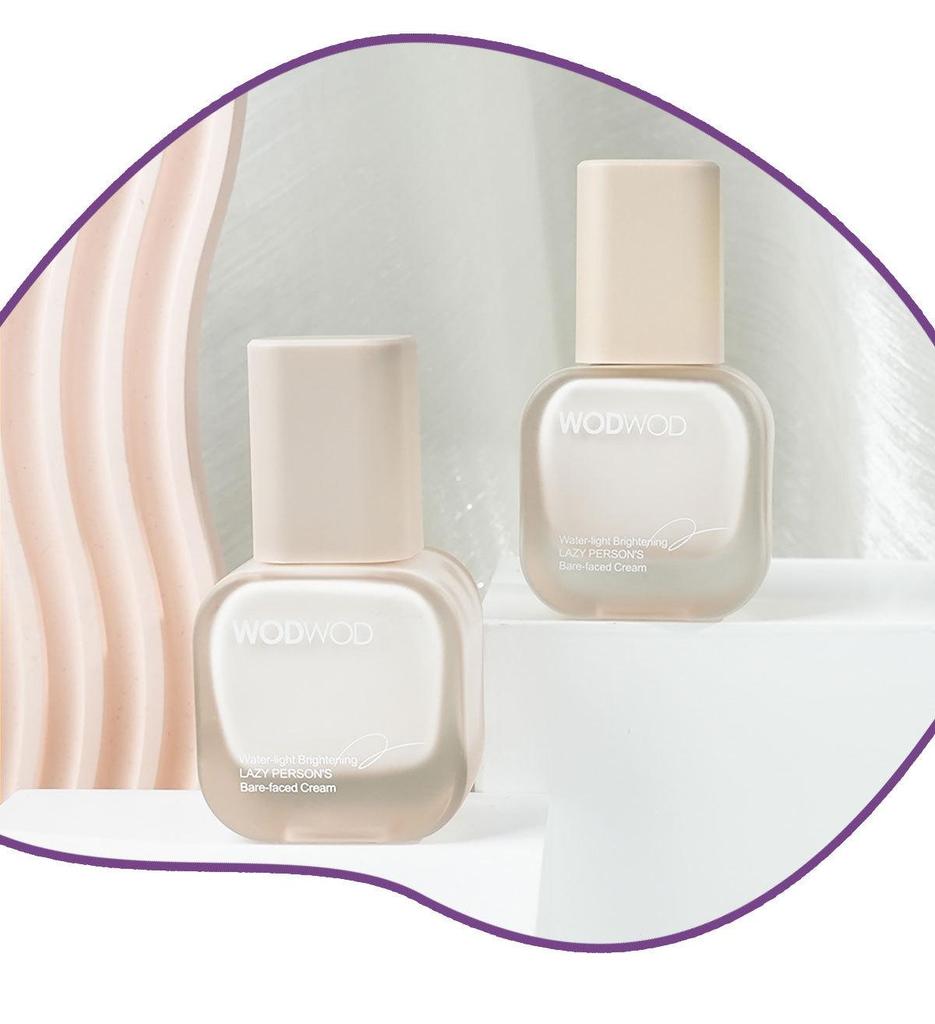 WODWOD Water Light Brightening Bare Skin Cream - Natural, No White Cast, Light Application, No Makeup Removal Needed