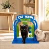 Stazione di Toelettatura per Animali Stazione di Lavaggio per Gatti Strofinamento Morbido con Spazzole Auto-Toelettanti Accessori Design per Auto