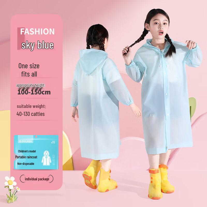 Kids Portable Full Body School Rain Poncho