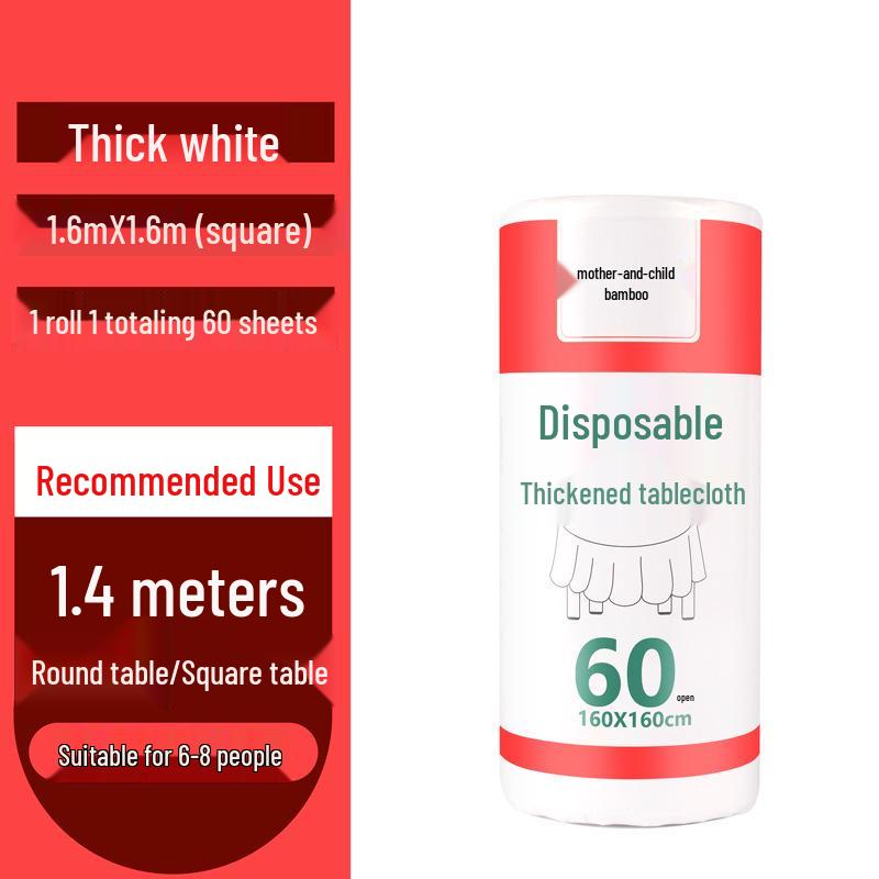 Thickened Waterproof Disposable Plastic Tablecloth for Round & Rectangular Tables