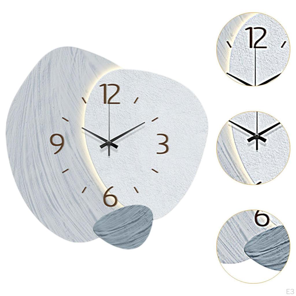 Wall Clock Decorative 3 Adjustable Lighting Simple Vintage Decoration Ornament for