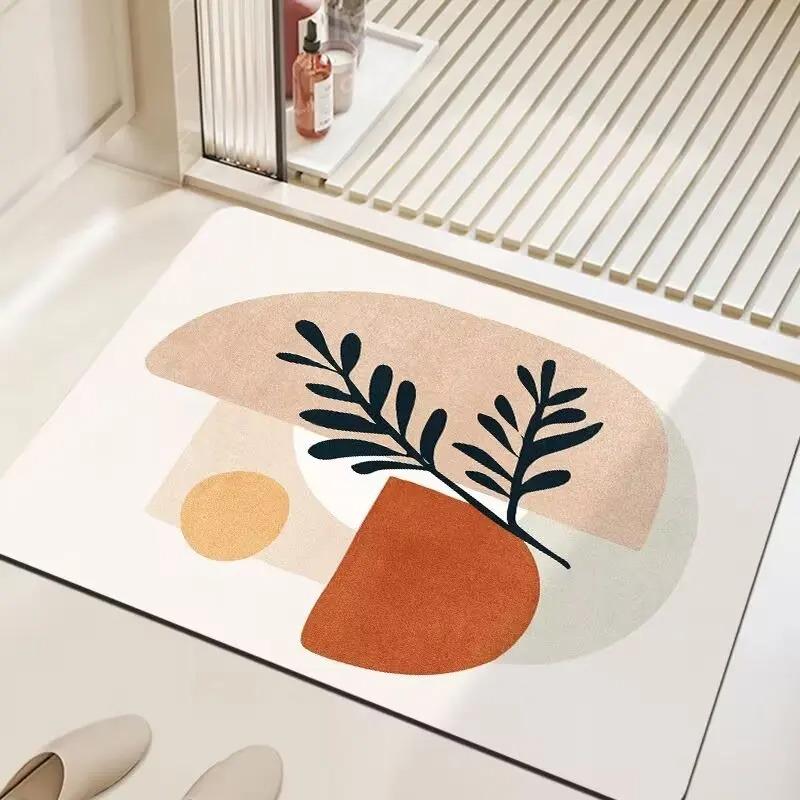 Simple Line Pattern Door Front Mat Decoration Home Bathroom Floor Mat