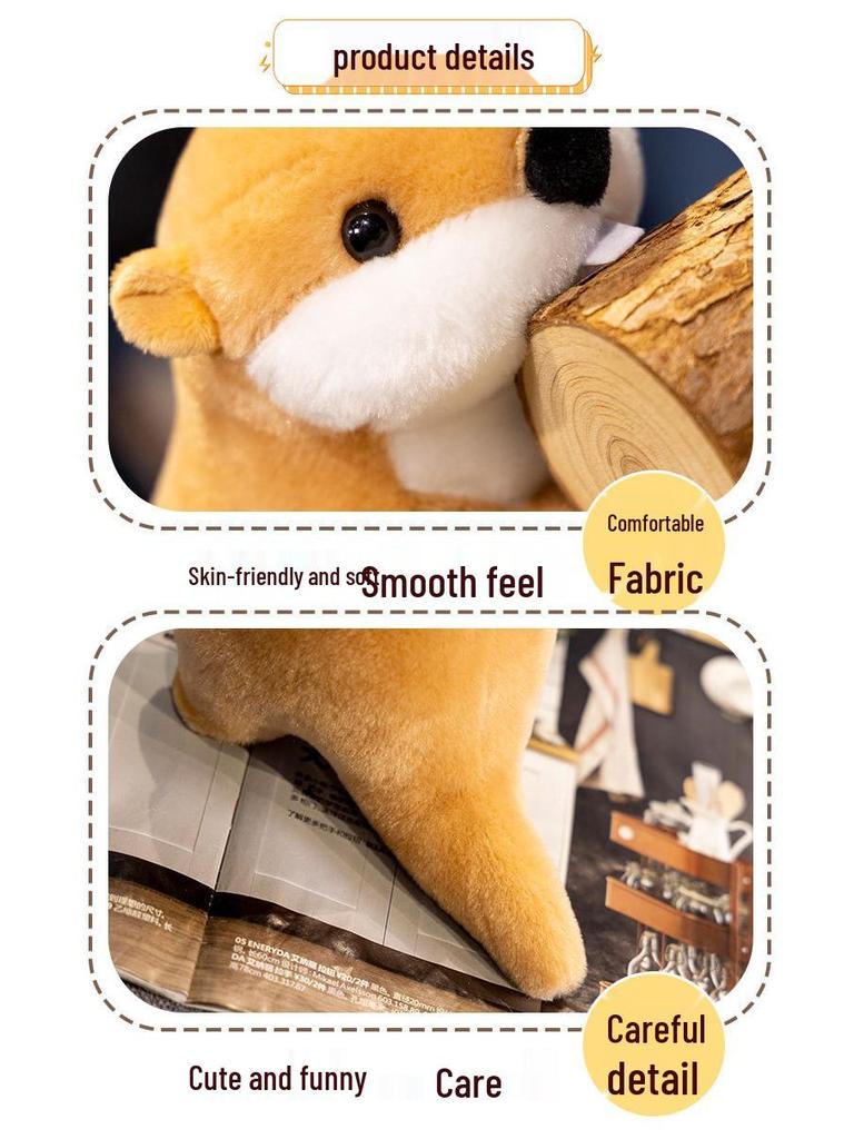 Nezha-Style Marmot Plush Toy - Soft Simulation Doll Birthday Gift