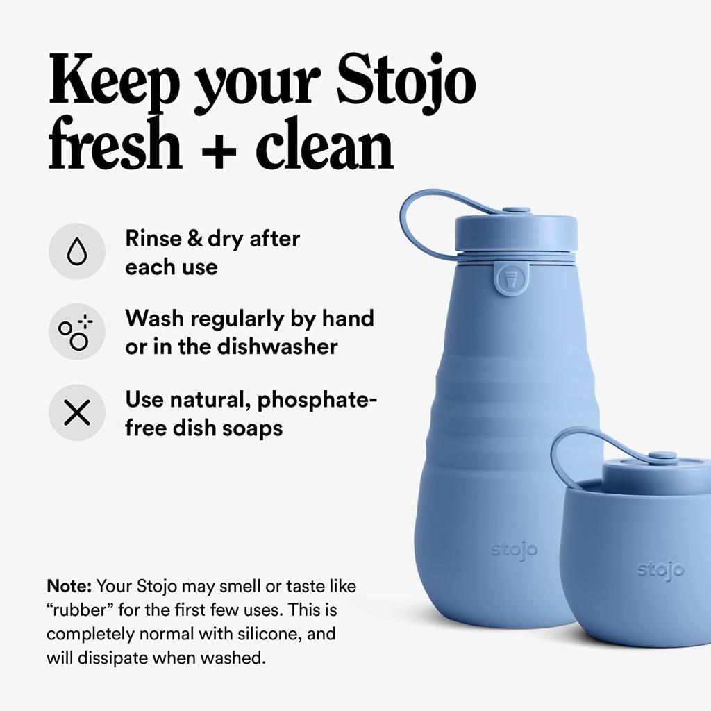 Stojo 590ml Steel Silicone Foldable Water Bottle