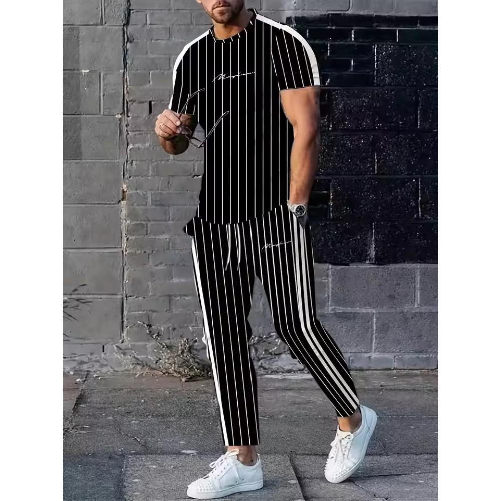 2026 Summer Men's Suit with 3D Printed Pattern Breathable Lightweight Comfortable Leisure Sports Outdoor Men's Clothing